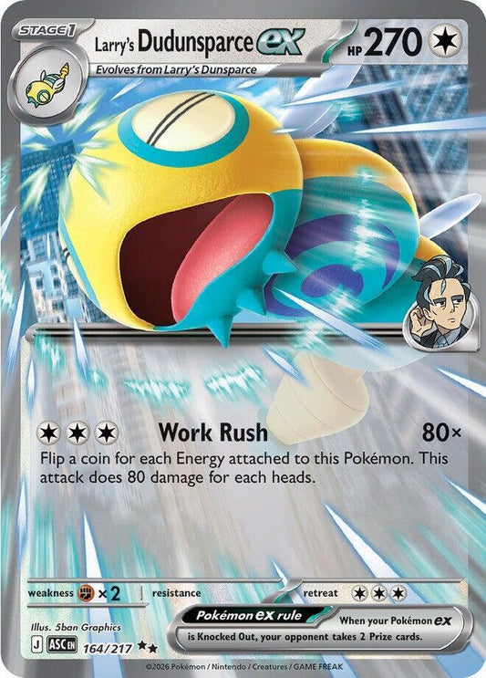 Pokemon ASC Larry's Dudunsparce ex 164/217 Holo
