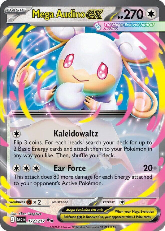 Pokemon ASC Mega Audino ex 172/217 Holo