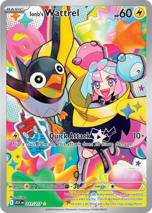 Pokemon ASC Iono's Wattrel 231/217 Holo