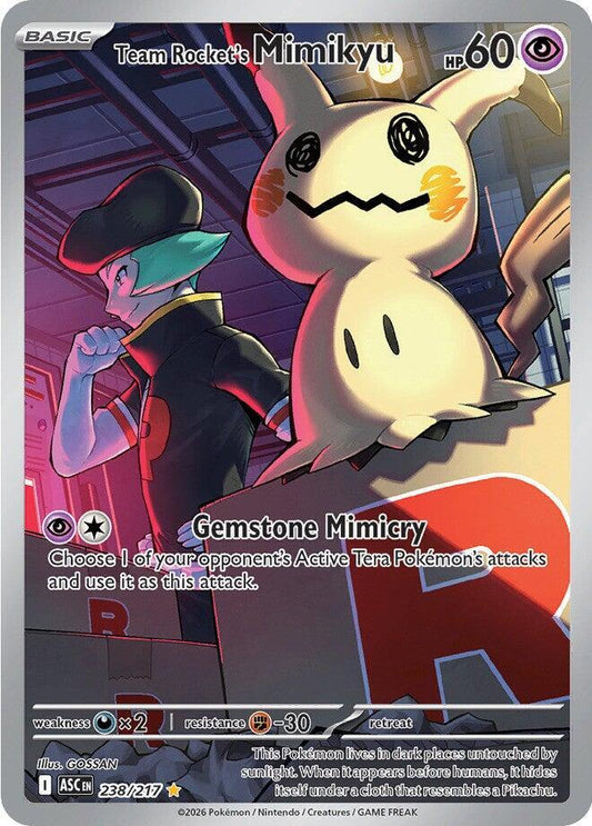 Pokemon ASC Team Rocket's Mimikyu 238/217 Holo