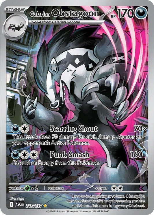 Pokemon ASC Galarian Obstagoon 245/217 Holo