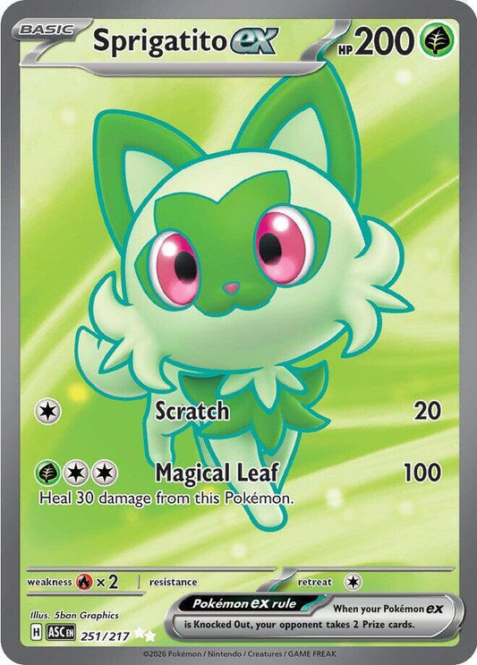 Pokemon ASC Sprigatito ex 251/217 Holo