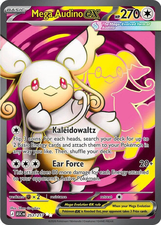 Pokemon ASC Mega Audino ex 253/217 Holo