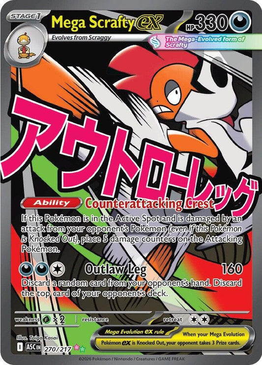 Pokemon ASC Mega Scrafty ex 270/217 Holo