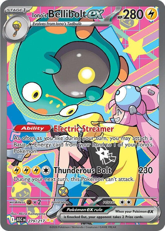 Pokemon ASC Iono's Bellibolt ex 279/217 Holo