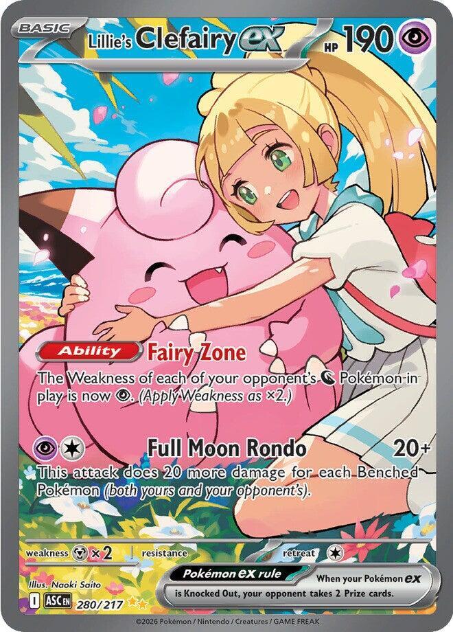 Pokemon ASC Lillie's Clefairy ex 280/217 Holo