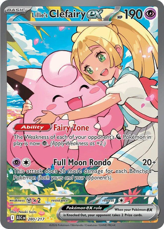 Pokemon ASC Lillie's Clefairy ex 280/217 Holo