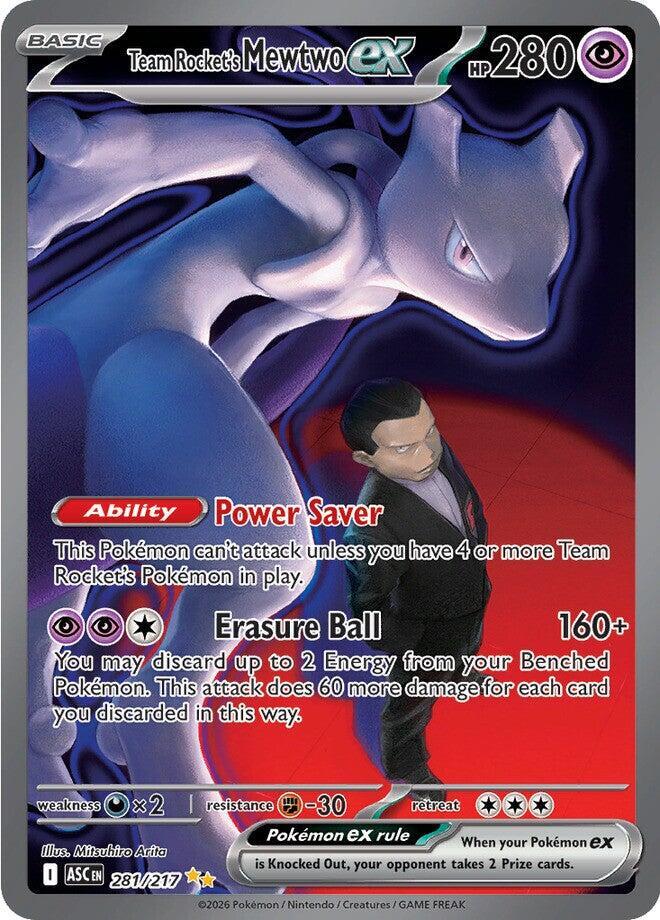 Pokemon ASC Team Rocket's Mewtwo ex 281/217 Holo