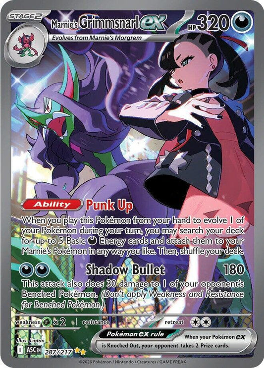 Pokemon ASC Marnie's Grimmsnarl ex 287/217 Holo