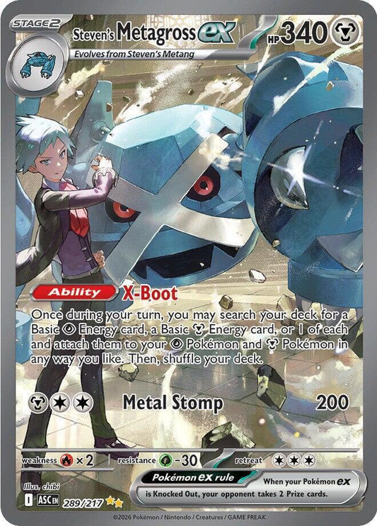 Pokemon ASC Steven's Metagross ex 289/217 Holo