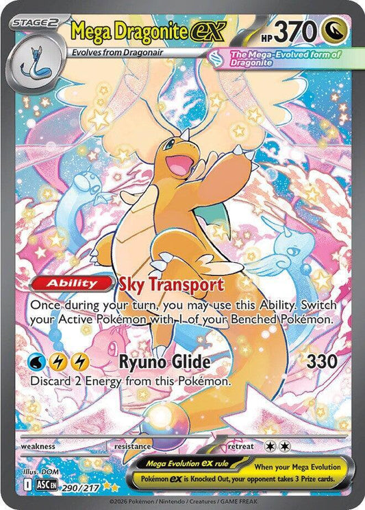 Pokemon ASC Mega Dragonite ex 290/217 Holo