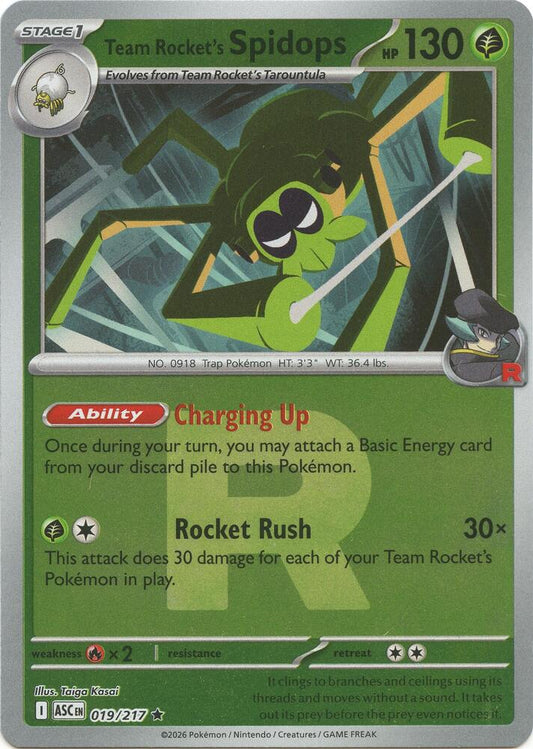 Pokemon ASC Team Rocket's Spidops (Team Rocket) 019/217 Reverse Holo
