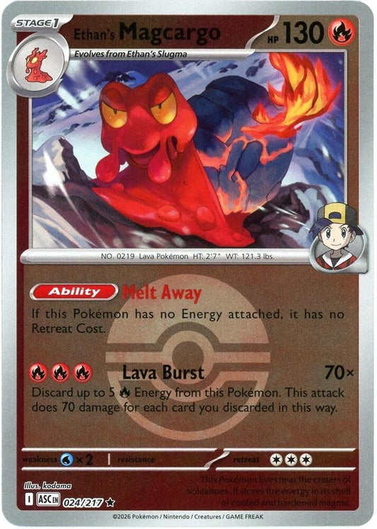 Pokemon ASC Ethan's Magcargo - (Poke Ball) 024/217 Reverse Holo