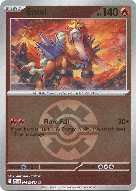 Pokemon ASC Entei (Quick Ball) 025/217 Reverse Holo