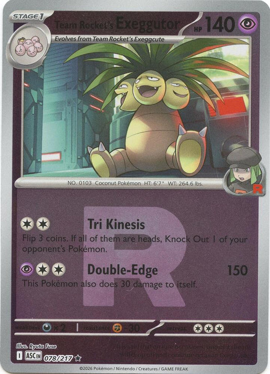 Pokemon ASC Team Rocket's Exeggutor (Team Rocket) 078/217 Reverse Holo