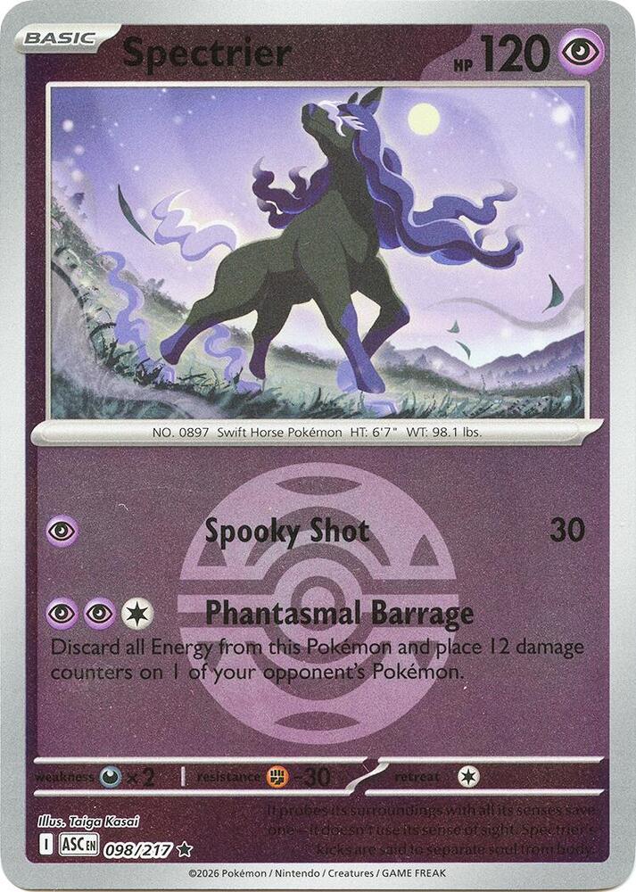 Pokemon ASC Spectrier (Dusk Ball) 098/217 Reverse Holo