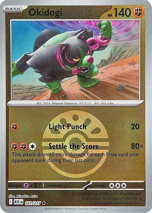 Pokemon ASC Okidogi (Friend Ball) 122/217 Reverse Holo