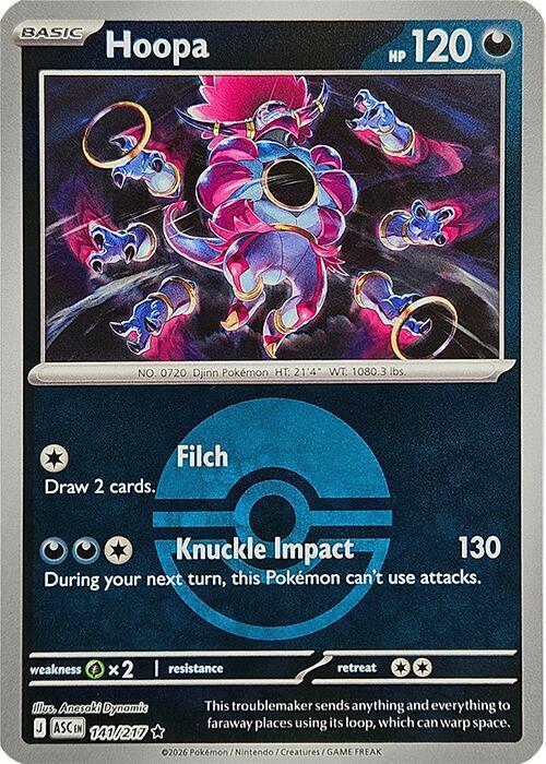 Pokemon ASC Hoopa (Poke Ball) 141/217 Reverse Holo