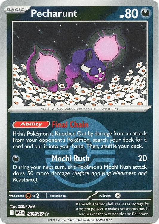 Pokemon ASC Pecharunt (Poke Ball) 143/217 Reverse Holo