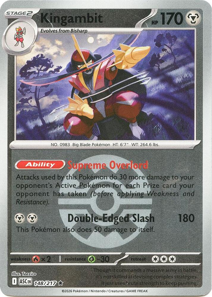 Pokemon ASC Kingambit (Quick Ball) 148/217 Reverse Holo