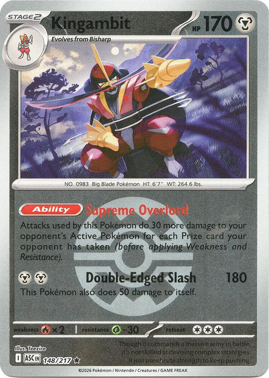 Pokemon ASC Kingambit (Quick Ball) 148/217 Reverse Holo