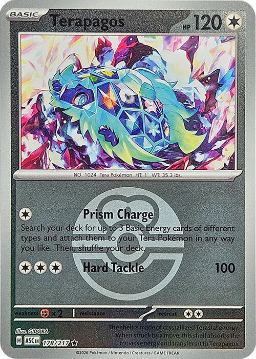 Pokemon ASC Terapagos (Love Ball) 178/217 Reverse Holo
