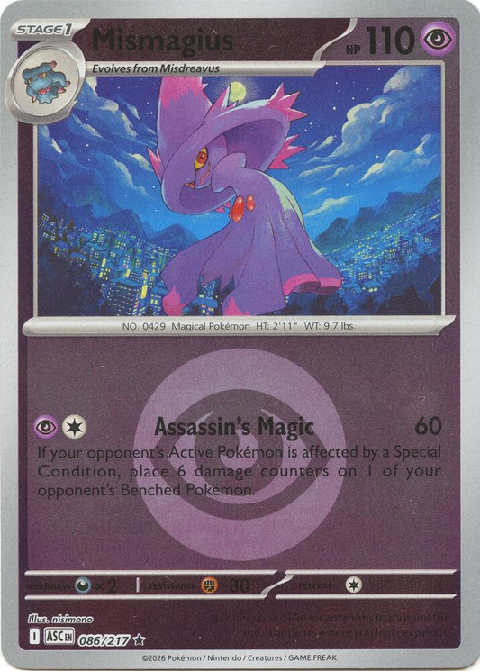 Pokemon ASC Mismagius (Energy Symbol Pattern) 086/217 Reverse Holo