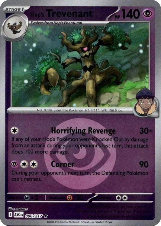 Pokemon ASC Hop's Trevenant - (Energy Symbol Pattern) 096/217 Reverse Holo