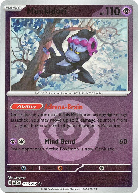 Pokemon ASC Munkidori (Energy Symbol Pattern) 099/217 Reverse Holo