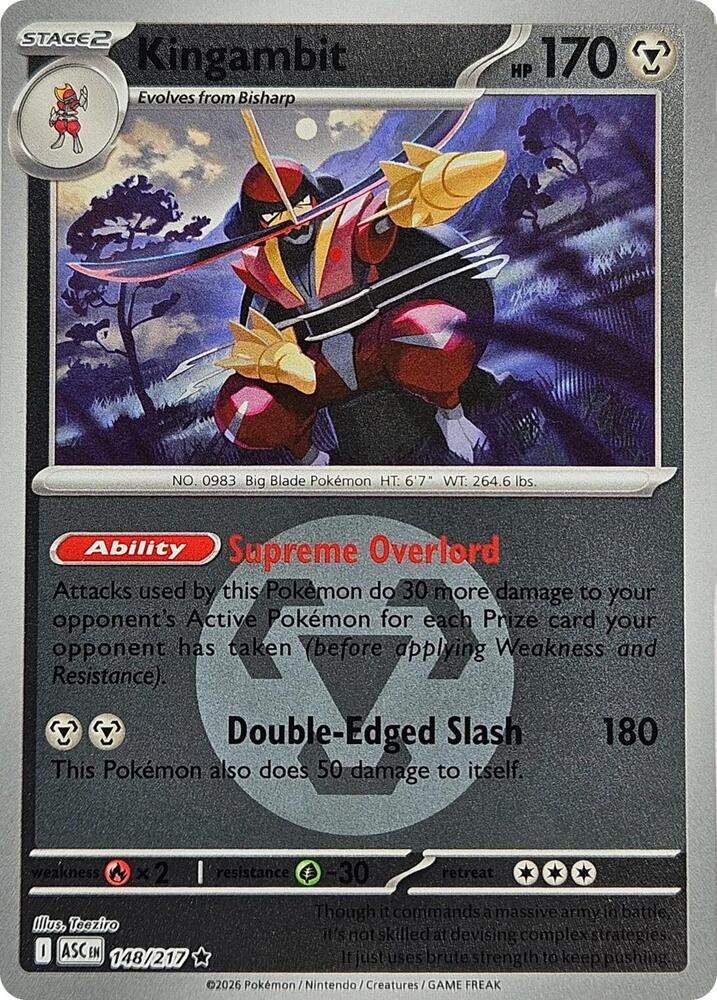 Pokemon ASC Kingambit (Energy Symbol Pattern) 148/217 Reverse Holo
