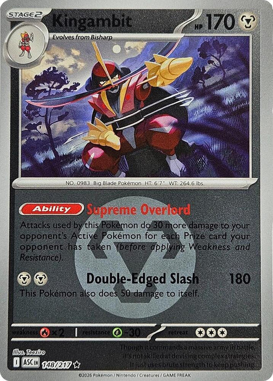 Pokemon ASC Kingambit (Energy Symbol Pattern) 148/217 Reverse Holo