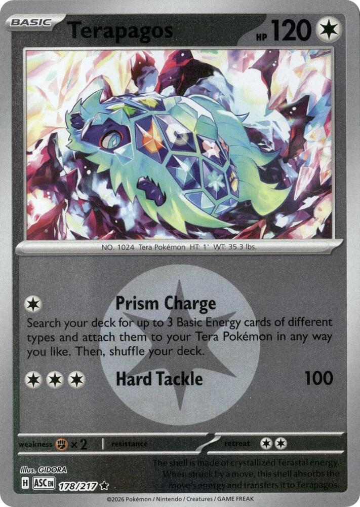 Pokemon ASC Terapagos (Energy Symbol Pattern) 178/217 Reverse Holo