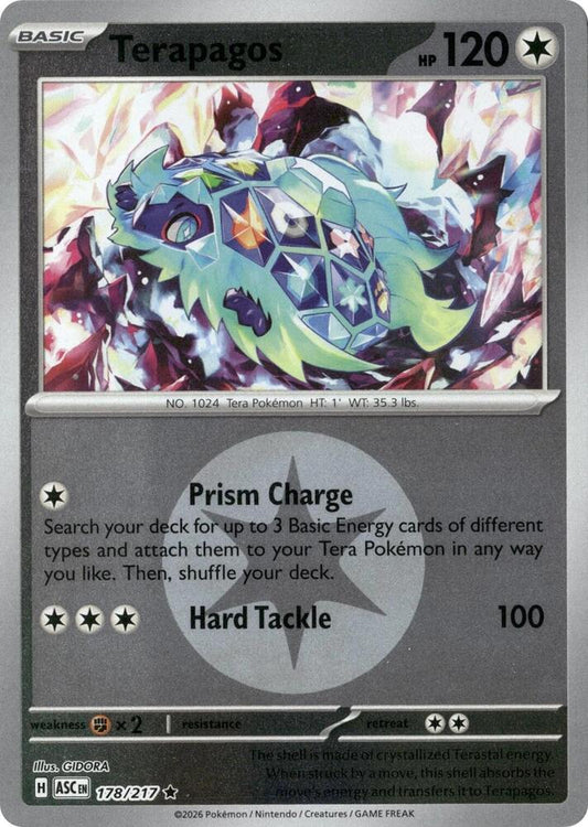 Pokemon ASC Terapagos (Energy Symbol Pattern) 178/217 Reverse Holo