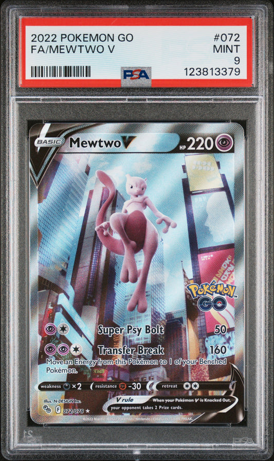 2022 Pokemon Go Mewtwo V #72 PSA 9