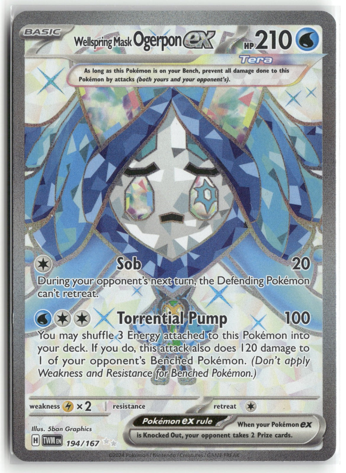 Pokemon Wellspring Mask Ogerpon ex 194/167 UR 2024 SV06: Twilight Masquerade