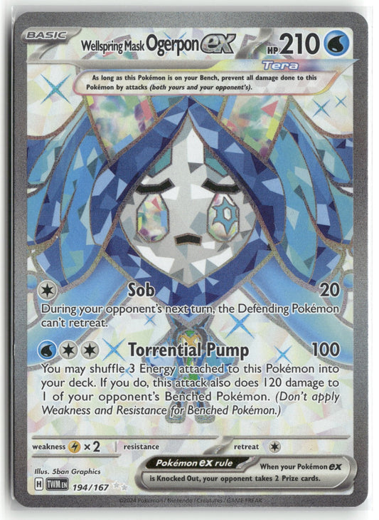 Pokemon Wellspring Mask Ogerpon ex 194/167 UR 2024 SV06: Twilight Masquerade