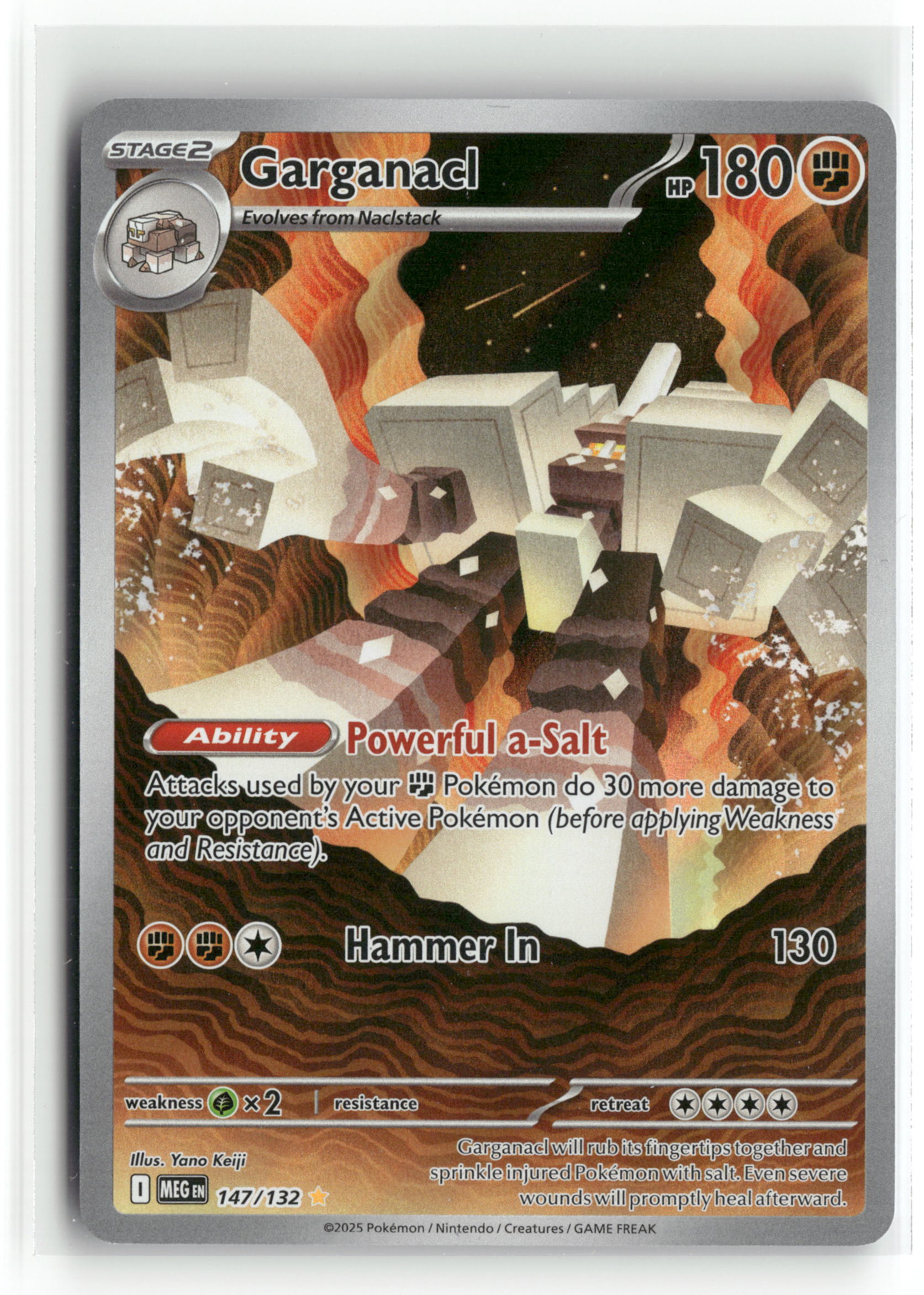 Pokemon Garganacl 147/132 Illustration Rare 2025 ME01: Mega Evolution