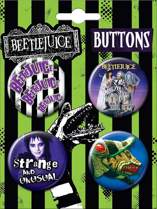 Beetlejuice 4 Button Set