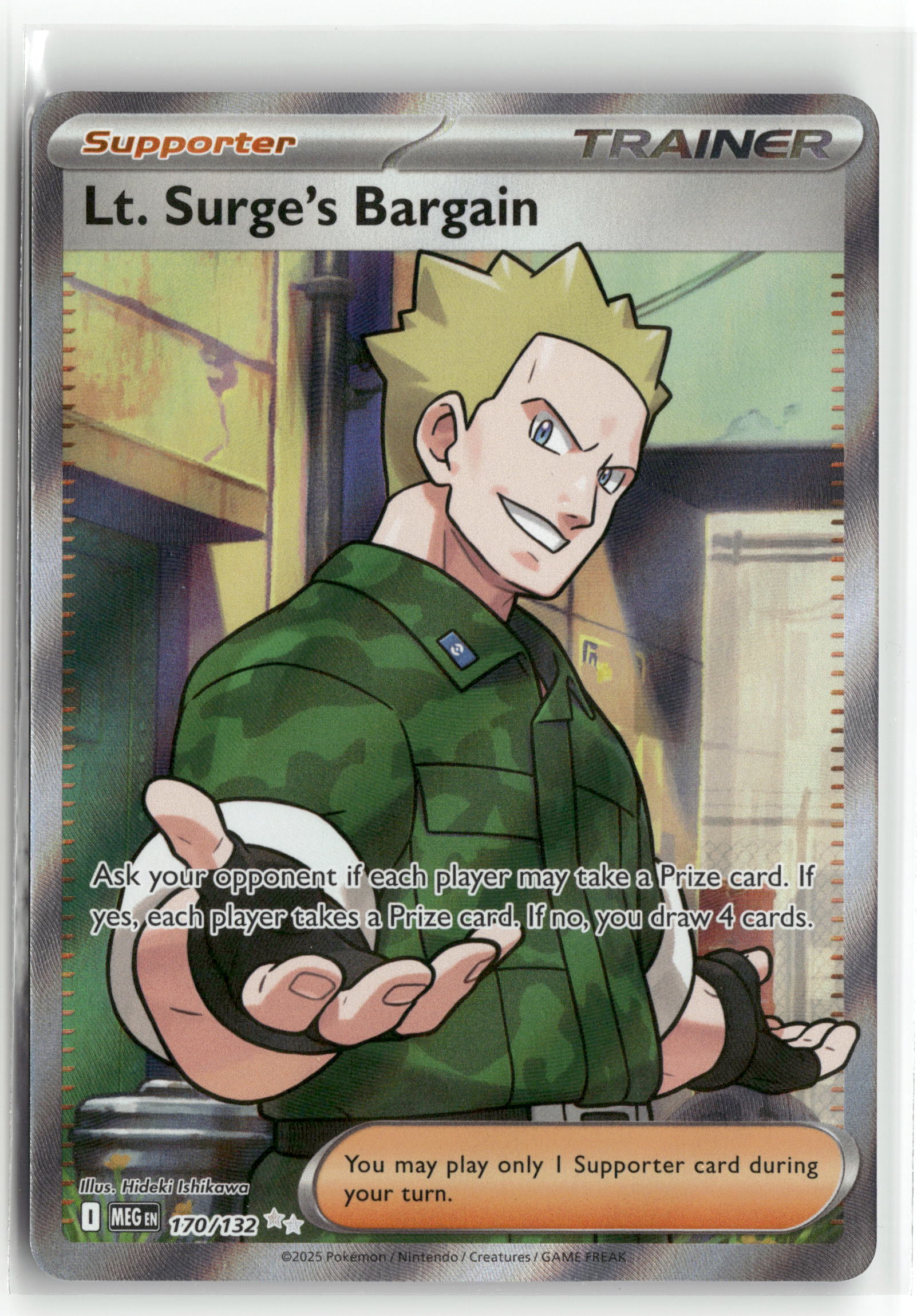 Pokemon Lt. Surge's Bargain 170/132 Ultra Rare 2025 ME01: Mega Evolution
