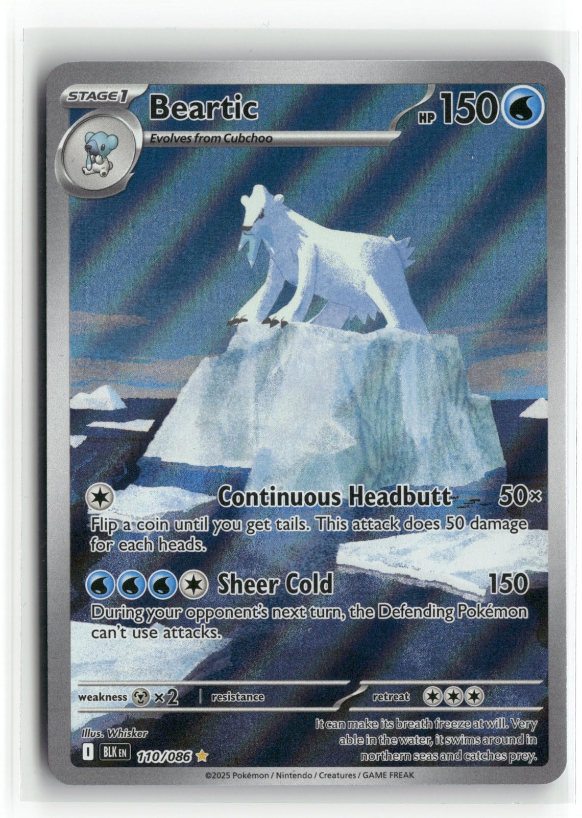 Pokemon Beartic 110/086 Illustration Rare 2025 SV: Black Bolt