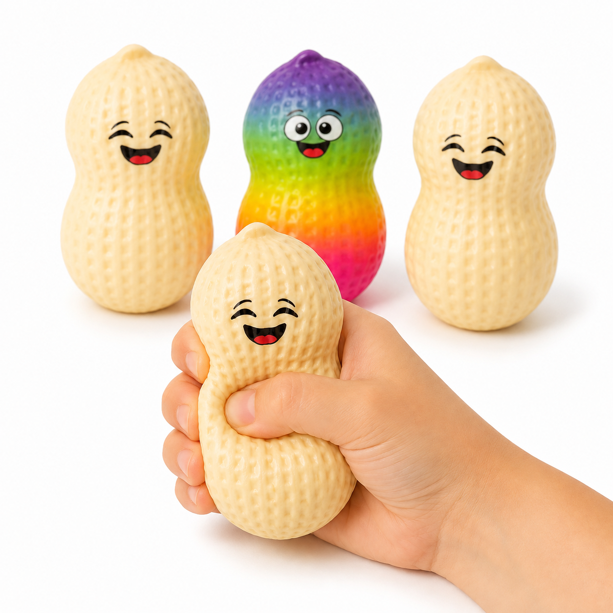 Peanut Slow-Rise Squishy - Assorted Colors - 12-Piece Displa