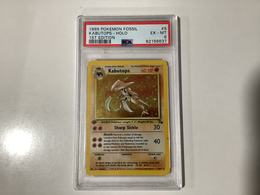 Pokemon (1999) Fossil Kabutops 1st Edition Holo PSA 6