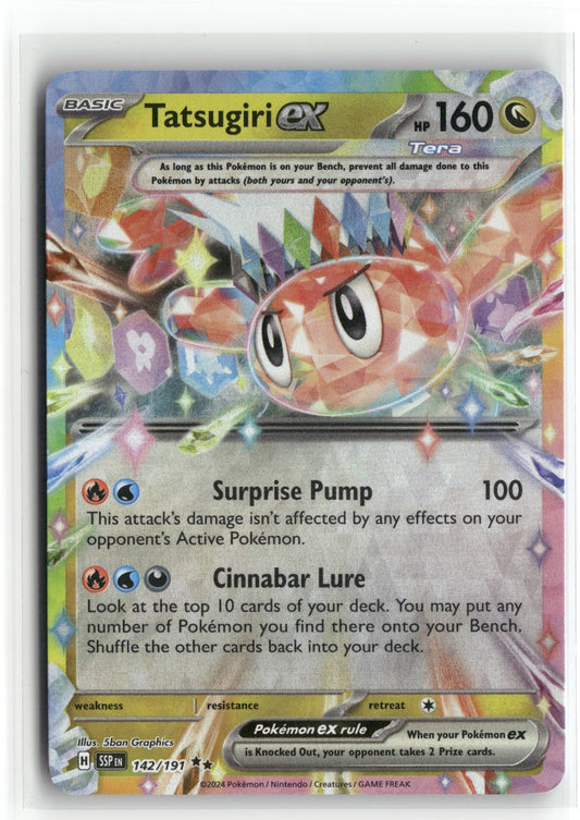 Pokemon Tatsugiri ex 142/191 Double Rare 2024 SV08: Surging Sparks