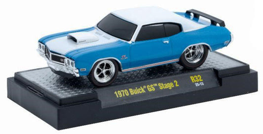 M2 Machines 1970 Buick GS Stage 2 Die Cast Vehicle Blue and White