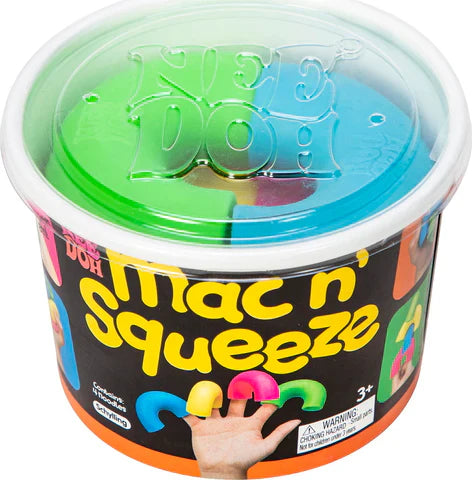 Schylling NeeDoh Mac N Squeeze Squishy Fidget Toy Multicolor 4ct