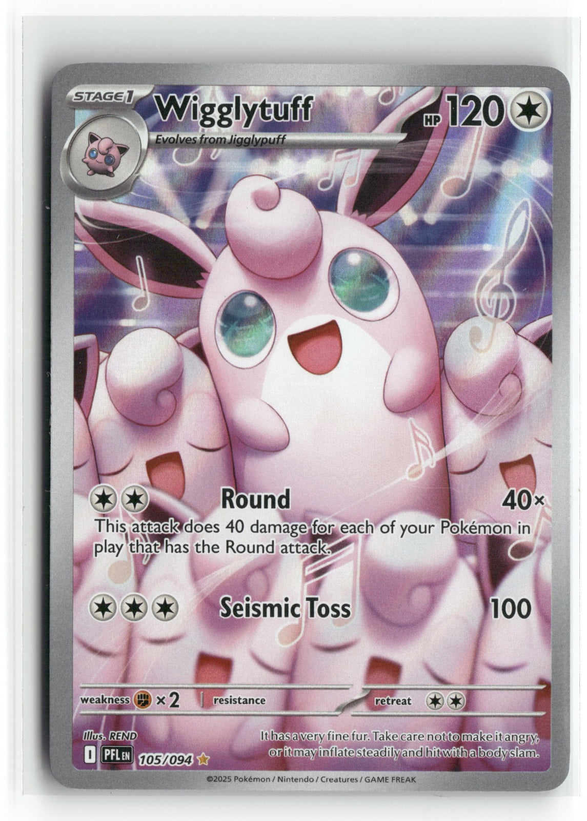 Pokemon Wigglytuff 105/094 Illustration Rare 2025 ME02: Phantasmal Flames