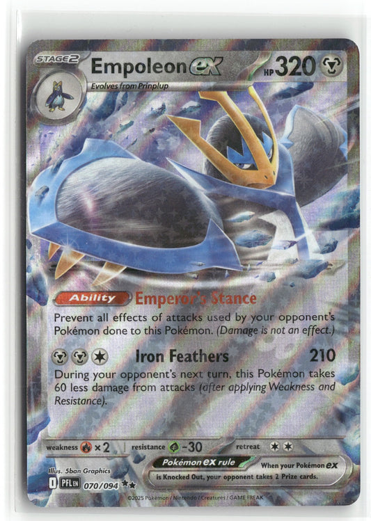 Pokemon Empoleon ex 070/094 Double Rare 2025 ME02: Phantasmal Flames