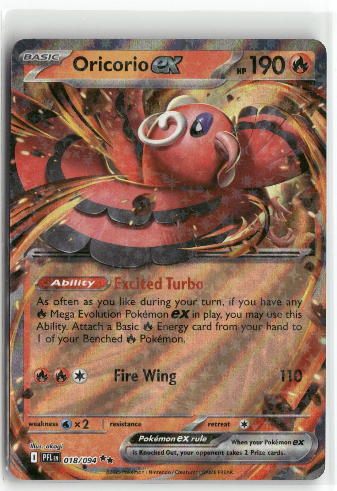 Pokemon Oricorio ex 018/094 Double Rare 2025 ME02: Phantasmal Flames