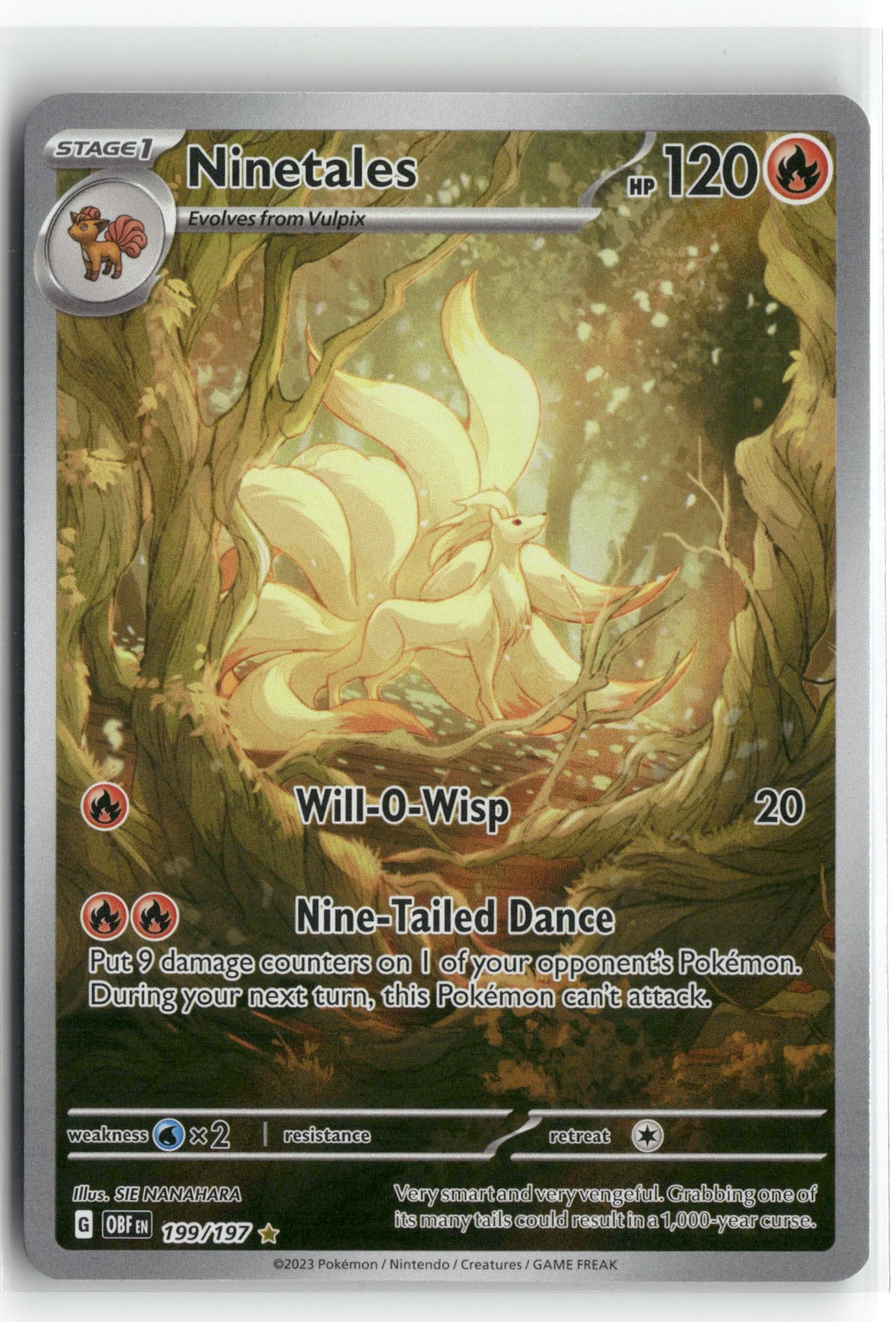 Pokemon SV03: Obsidian Flames Ninetales 199/197 Holo