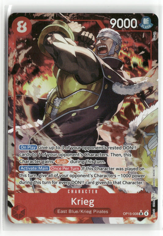 Krieg (Alternate Art) SR Adventure on Kami's Island OP15-008 NM